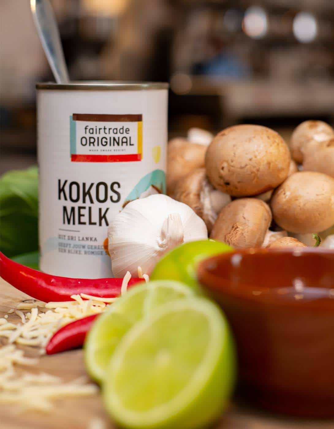 Kokosmelk is het basisingrediënt van de Tom Kha Kai soep