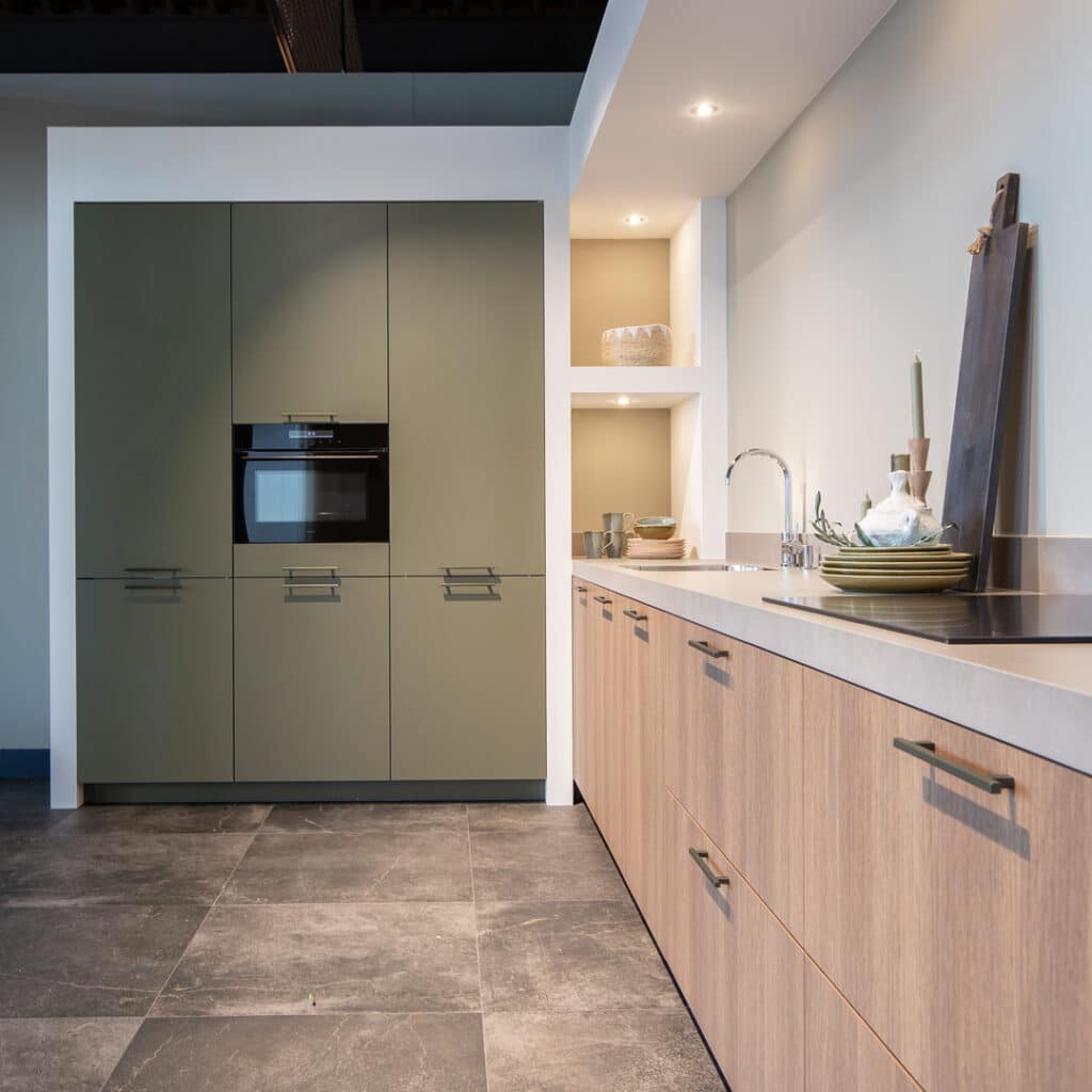 Groene keuken met Pelgrim oven