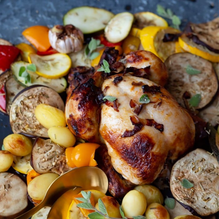 Ingrediënten voor de gevulde kip met gegrilde groenten