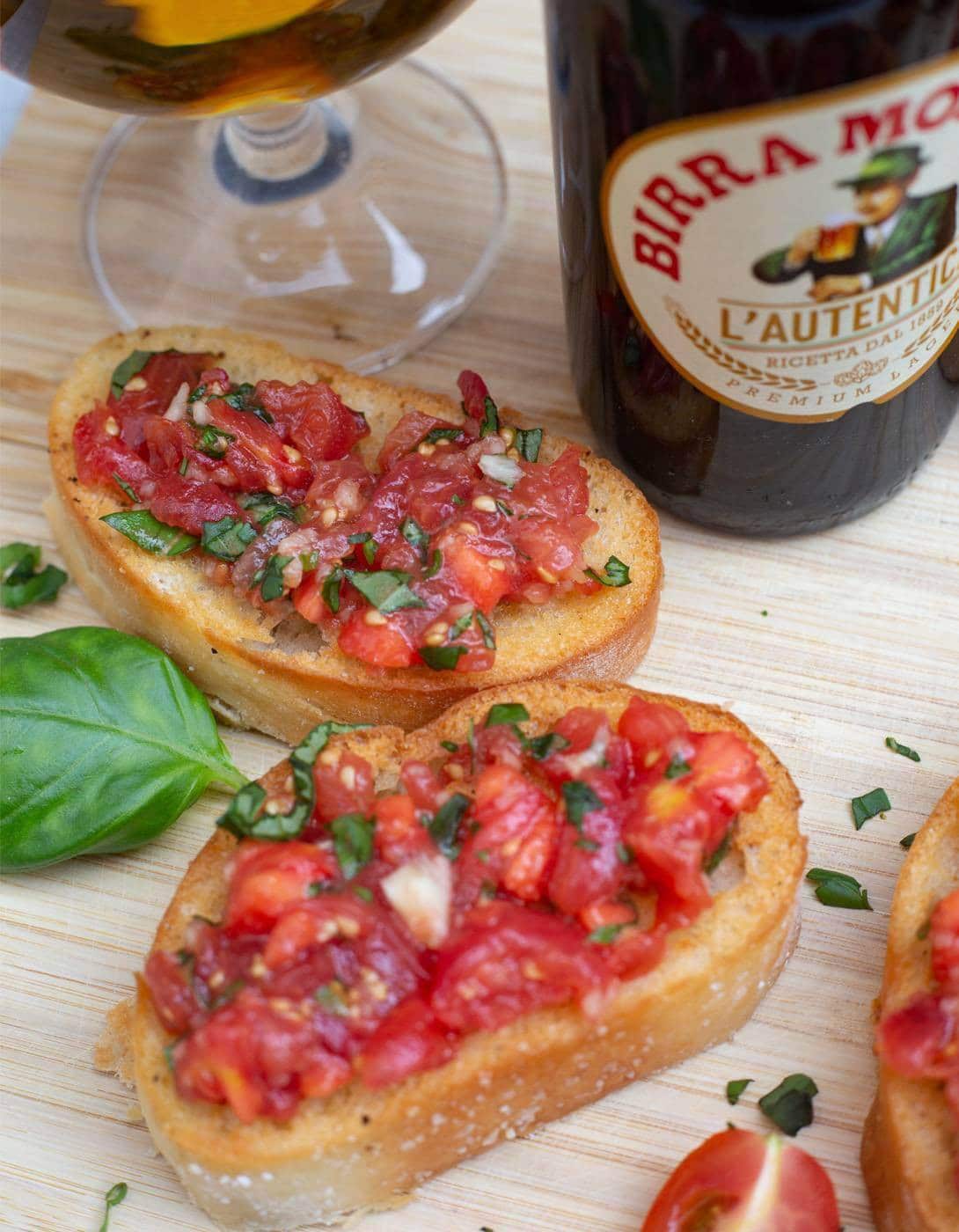 Ingrediënten van de Italiaanse Bruschetta