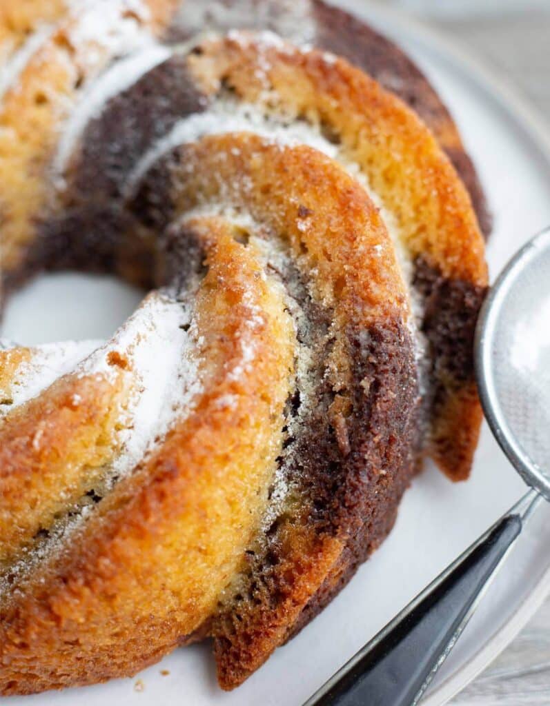 Ingrediënten voor de marmer tulband cake